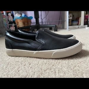 Black slip-on shoes